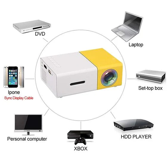 Modern™ Mini Portable Projector With Remote Support